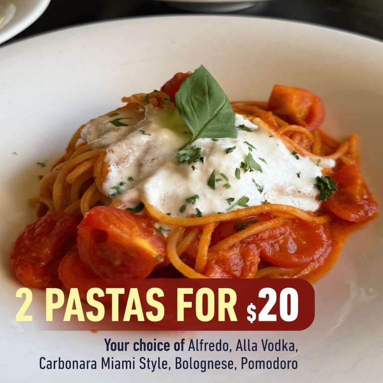 Two pastas for just $20: Better than Miami Spice!