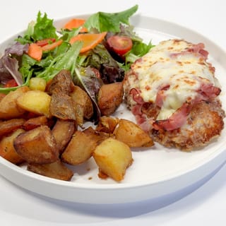 Chicken Milanese Alfredo with Ham